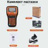 Портативний термотрансферній принтер етикеток, QR і штрих-кодів Ukrmark RM-910 Orange, сумісний з Brother TZe, фото 4