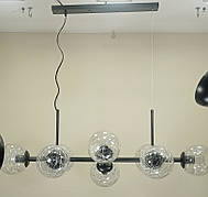 Люстра з кулями на планці на 8 ламп