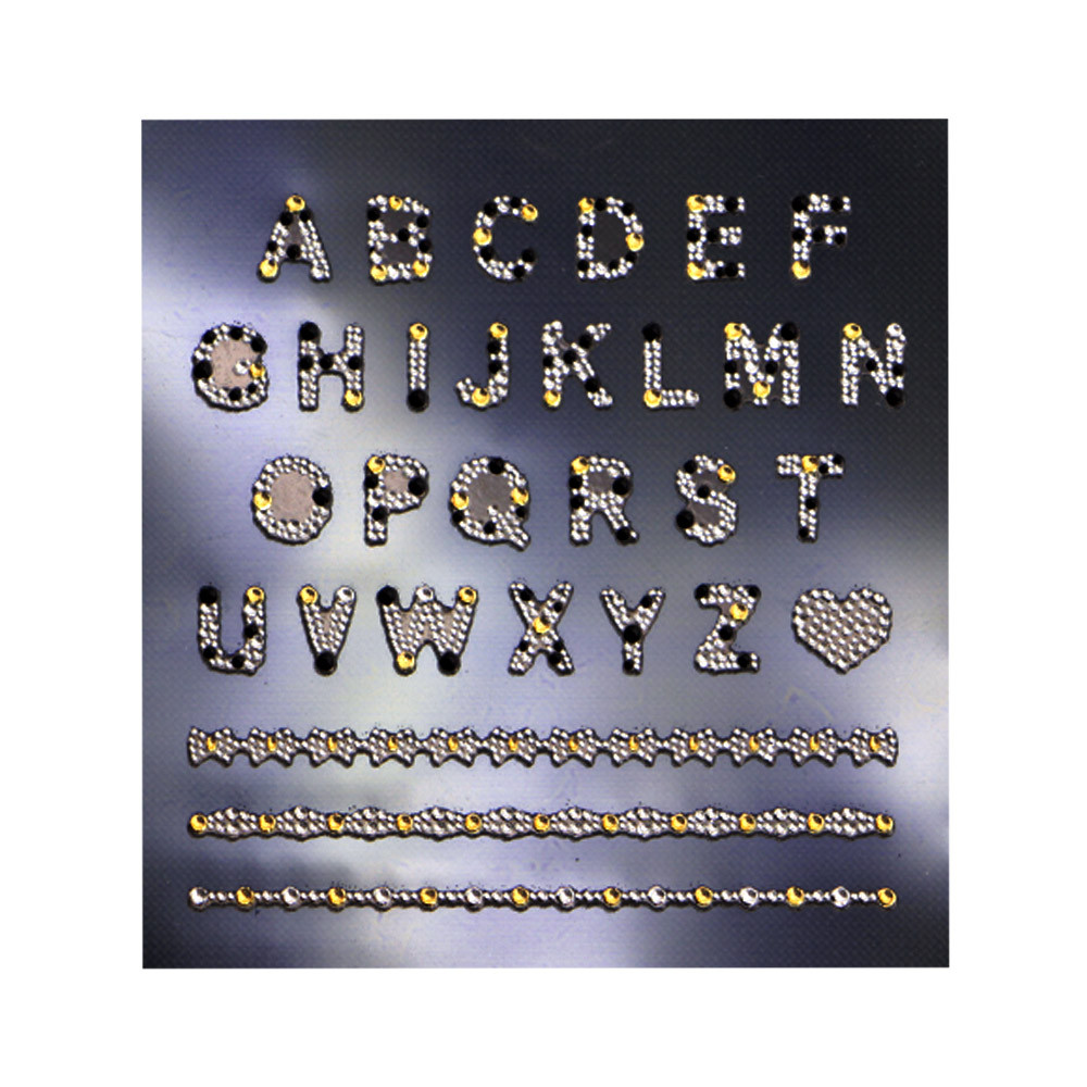 3D слайдер для дизайну нігтів Shiny Nail Applique - Dazzling Decoration - Fancy Letter AVADONA