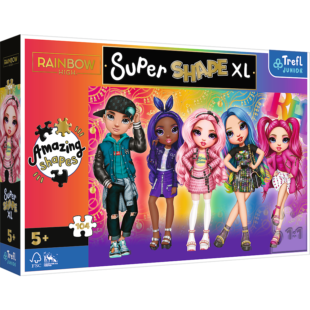 Пазли "Супер форми" - (104 елм. XL) - "Рейнбоу Хай" /Trefl, фото 1