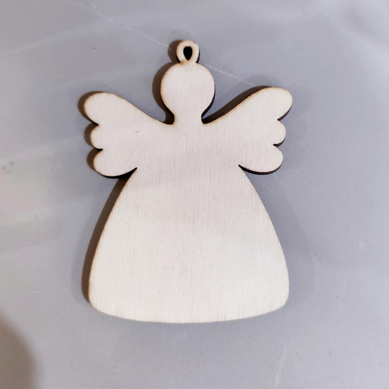 Підвіска фанерна "Ангел Захисник" на ялинку 6*9 см. заготівка для декору. під фарбування та декупаж