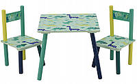 Набор столик детский + два стула Dinosaur Комплект детской мебели W_1381