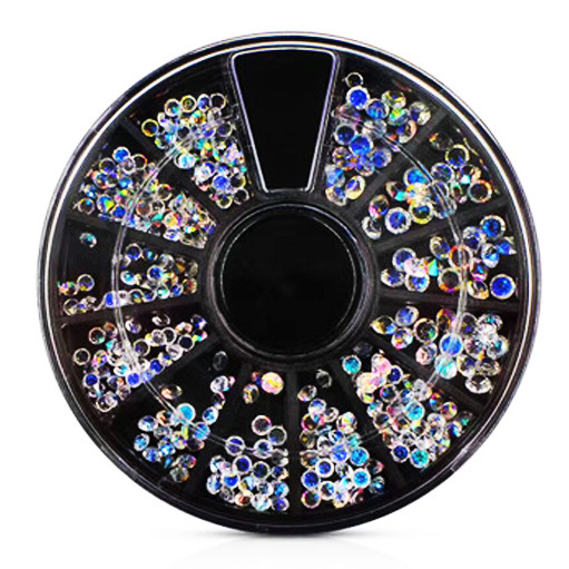 Стрази в карусельці дрібні прозорі асорті AVADONA