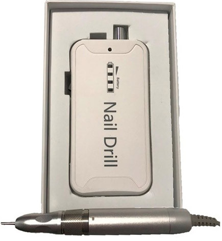 Фрезер 35000 обор. Nails Drill 389 з акумулятором, White