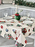 Новорічна скатертина на стіл 137 х 137 см., гобеленова, фото 3