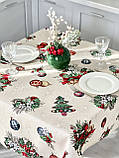 Новорічна скатертина на стіл 137 х 137 см., гобеленова, фото 4