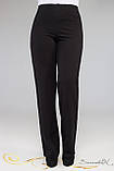Модні брюки з високою посадкою і вільним кроєм з турецького трикотажу зі стразами великого розміру 50-56, фото 2