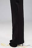 Модні брюки з високою посадкою і вільним кроєм з турецького трикотажу зі стразами великого розміру 50-56, фото 3