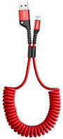 Кабель зарядный Baseus Fish-eye Spring Cable USB - Lightning 2.0 A 1м Red (CALSR-09)