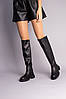 Жіночі демісезонні Ботфорти ShoesBand Чорні натуральні шкіряні на вузьку ногу всередині байка 39 (25-25,5 см) (Ѕ67691д), фото 3