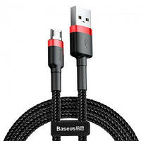 Кабель зарядный Micro USB Baseus USB Cable to microUSB Cafule 2m Black/Red (CAMKLF-C91)