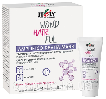 Експрес-маска для інтенсивного відновлення волосся Itely Hairfashion WondHairFul Amplifico Revita Mask, фото 1