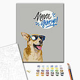 Картина за номерами Ніколи не здавайся! Картини в цифрах собака Розмальовка Never give up 40х50 Brushme BS52552, фото 6