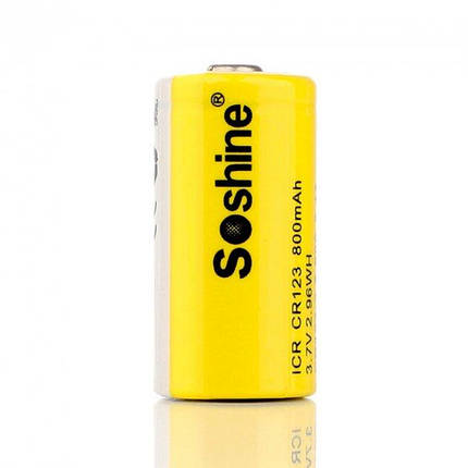 Акумулятор 16340/CR123 Soshine RCR123-3.7-800 Li-Ion 800 mAh 2.1A, 4.2/3.7/2.75V, фото 1
