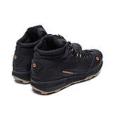 Чоловічі чорні шкіряні черевики Merrell зимові на хутрі, фото 3