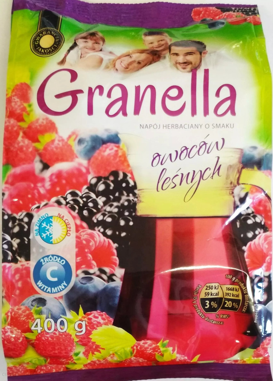 Розчинний чай Granella Лісові ягоди з вітаміном C гранульований 400 грамів