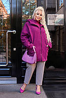 Шерстяное Женское демисезонное Пальто кардиган куртка с капюшоном Размер 50-54 56-60 62-64