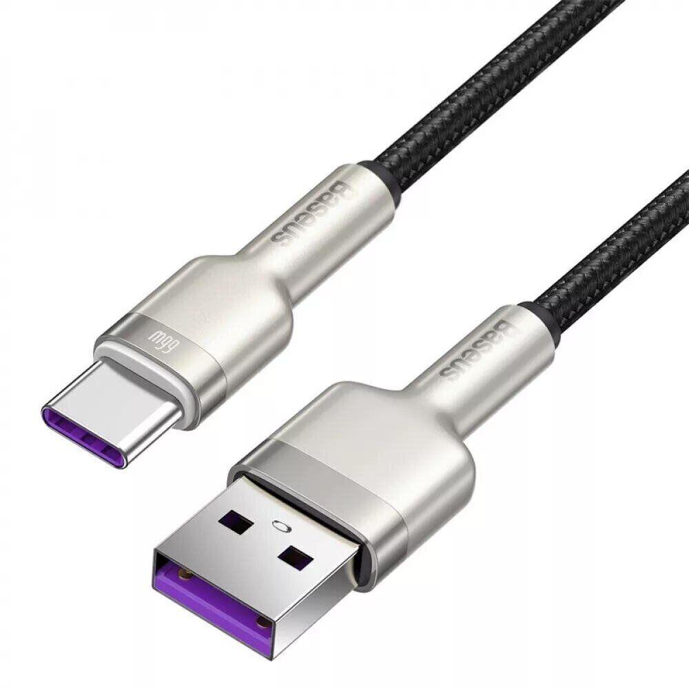 Кабель зарядный Baseus Cafule Metal USB to Type-C 66W 0.25 м Black (CAKF000001)