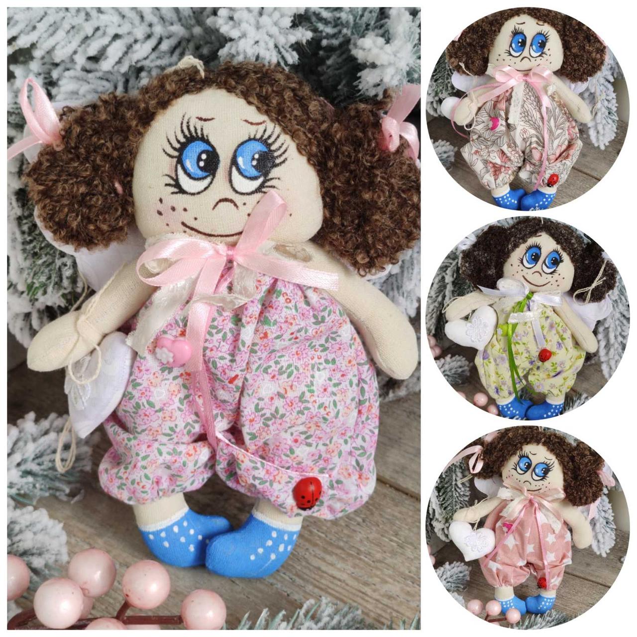 Текстильний янгол, ангел ручної роботи, авторська іграшка янгол, оберіг янгол, 22см,, фото 1