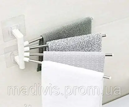 Настінний рушникосушка для ванної 4-Bar Towel Rack/ вішалка для рушників, фото 1