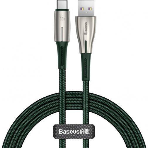 Кабель зарядний Baseus Water Drop-shaped Lamp 66W AM / Type-C 2m Green (CATSD-N06)