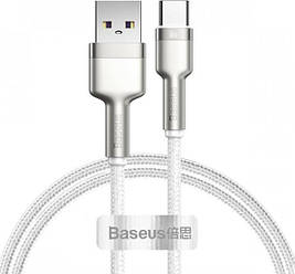 Кабель зарядний Baseus USB Cable to USB-C Cafule Metal Data Type-C 66W 2 м White (CAKF000202)