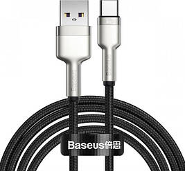 Кабель зарядний Baseus USB Cable to USB-C Cafule Metal Data Type-C 66W 2 м Black (CAKF000201)