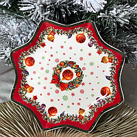 Тарелки фигурные 30,5 см для новогодне-рождественской сервировки Праздничный орнамент