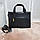 Модна жіноча сумка невелика стильна сумочка молодіжна чорна замша+екошкіра, фото 2