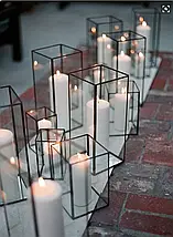 Порожній скляний підсвічник у формі колби 10х25х10 см, фото 6