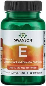 Вітамін Е (токоферол) Swanson Vitamin E 200 IU 60 капс.