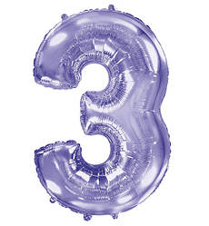 Кулька Цифра "3" (100 см), Іспанія, колір - бузковий