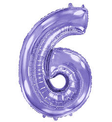 Кулька Цифра "6" (100 см), Іспанія, колір - бузковий