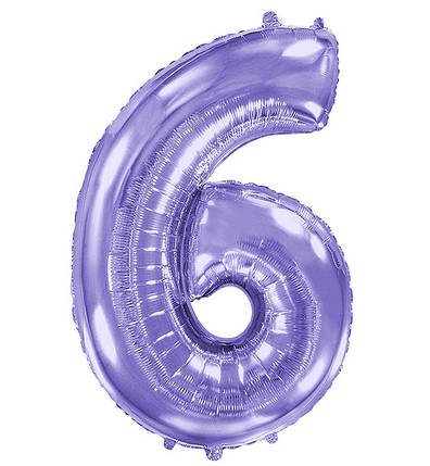 Кулька Цифра "6" (100 см), Іспанія, колір - бузковий, фото 1