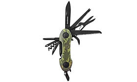 Мультинструмент Брелок Munkees Ніж у кишені Камуфляж зелений, 15 функцій, нержавіюча сталь