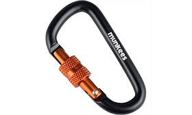 Карабін Munkees D з різьбовою муфтою 6 мм x 60 мм, чорний, легкий і компактний