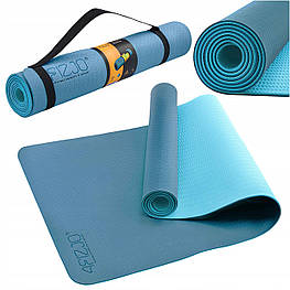 Килимок спортивний 4FIZJO TPE 4 мм для йоги та фітнесу 4FJ0334 Blue/Sky Blue orig1924