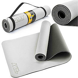 Килимок спортивний 4FIZJO TPE 4 мм для йоги та фітнесу 4FJ0336 Grey/Black orig1926