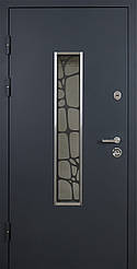 Металеві вхідні двері Solid Glass Текстурне фарбування RAL 7021T