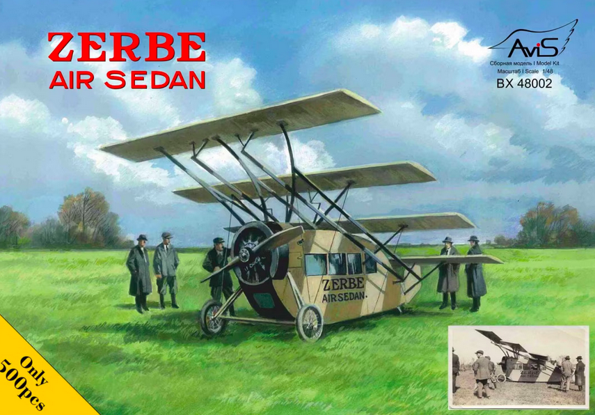 1/48 Avis 48002 американський пасажирський квадроплан Zerbe Air Sedan, фото 1