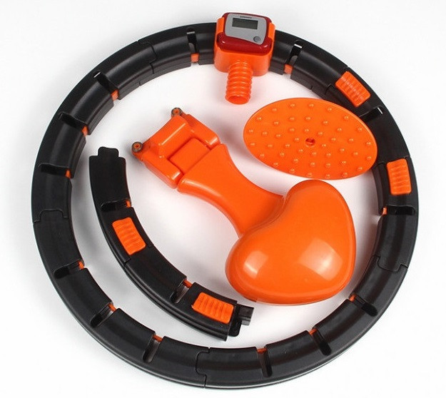 Масажний обруч для схуднення Інтелектуальний Hula Hoop 7803, чорно-помаранчевий