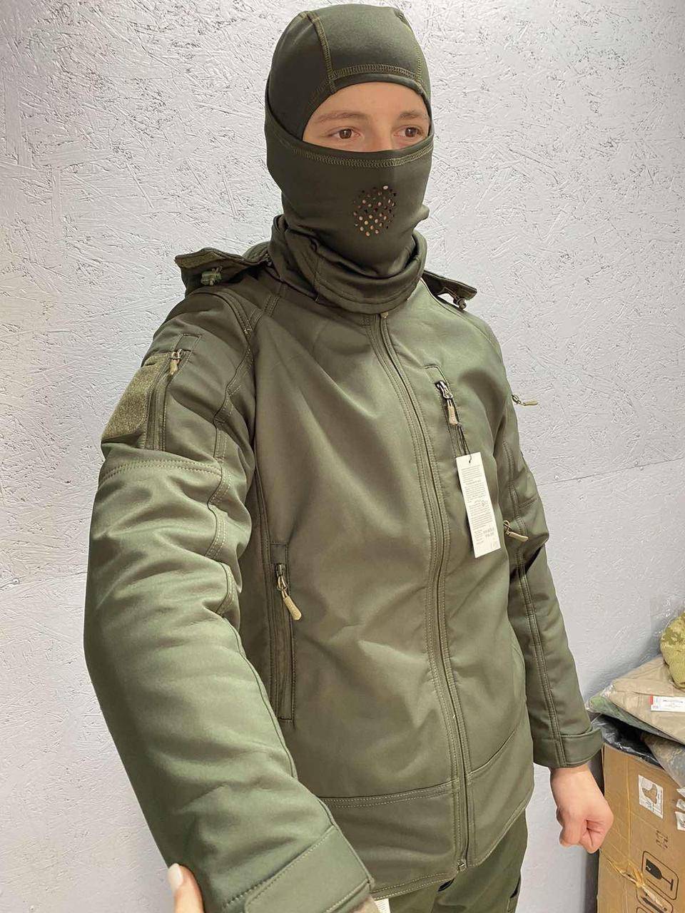Куртка чоловіча тактична Combat Туреччина Софтшел Soft-Shell ВСУ (ЗСУ) S KU_76 оливкова