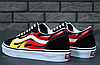 Молодіжні Кеди Vans Old Skool Flame Ванс Олд Скул чоловічі вогненні з принтом полум'я, фото 8