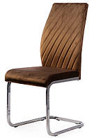 Стильний стілець з м'якою оббивкою S-118 Коричневий вельвет brown velvet VetroMebel