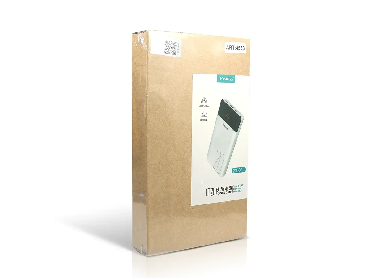 Зовнішній акумулятор (power bank) 20000мАг Romoss LT20 50шт 7526, фото 1