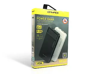 Зовнішній акумулятор (power bank) 10000мАг AWEI P5K 40шт 7525