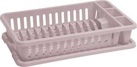 Сушарка для посуду Curver Compact 13402 настільна пластикова з піддоном бежева