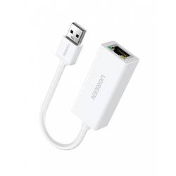 Мережевий адаптер перехідник Ugreen USB 2.0 — Ethernet RJ45 White (CR110)