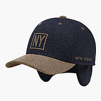 Зимняя бейсболка с ушами мужская INAL Нью Йорк NY New York S / 53-54 Синий 24553