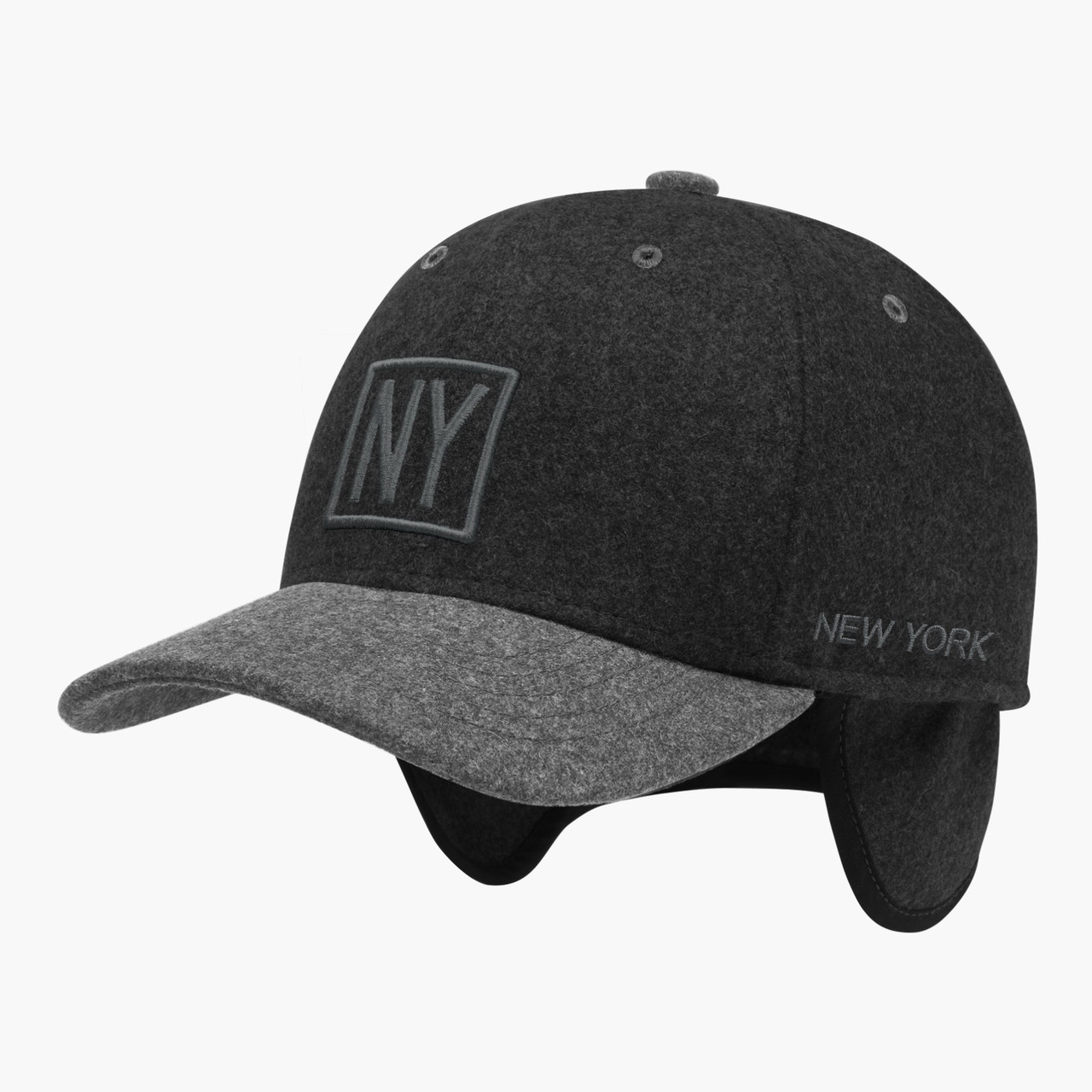 Зимова бейсболка з вухами чоловіча INAL Нью Йорк NY New York S / 53-54 Чорний 25353